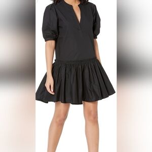 Joie Coutrine Drop Waist Short Sleeve Black mini dress Size XS